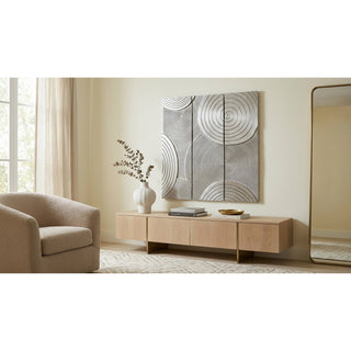 Oversized Abstract Silver Pine Wood Handmade Plaque Wall Art Home Décor