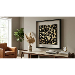Egyptian Hieroglyphs Silhouettes Shadow Box Wall Art Décor