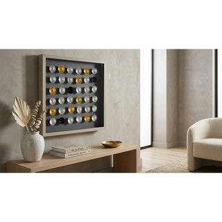 Gold & Silver Ceramic Cups Shadow Box Wall Art Décor
