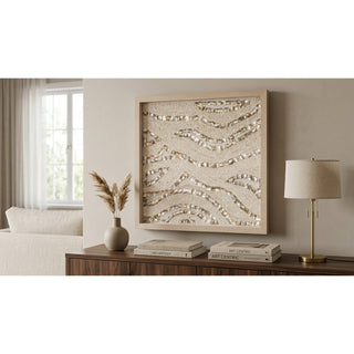 Handmade Pearl & Seashell Shadow Box Wall Decor Wall Art