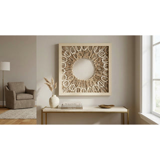 Abstract Handmade Paper Mache Shadow Box Wall Art Home Decor