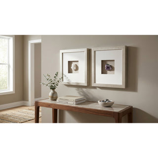 Natural Crystal Shadow Box Wall Decor Wall Art Set of 2