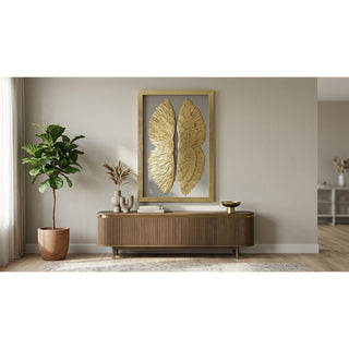 Oversized Dual Gold Wings Shadow Box Handmade Wall Art Home Décor