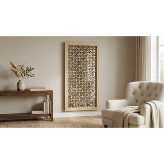 Handmade Paper Mache Mirrored Shadow Box Wall Decor styled in a furnished interior