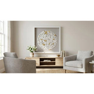 Handmade White Clay Silhouette Shadow Box Wall Art Décor