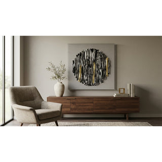 Handmade Monochrome Clay Rolls Shadow Box Wall Décor styled in a furnished interior