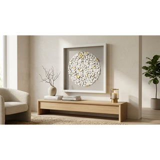 Handmade White Clay Silhouette Shadow Box Wall Art Décor