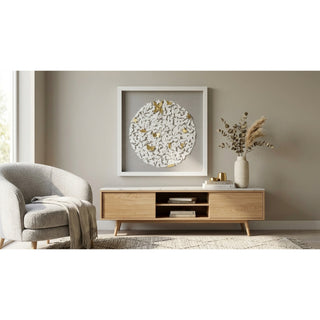 Handmade White Clay Silhouette Shadow Box Wall Art Décor