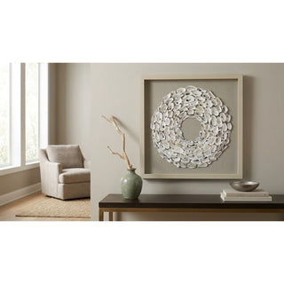 Handmade Oyster Shell Rings Shadow Box Wall Art Home Decor