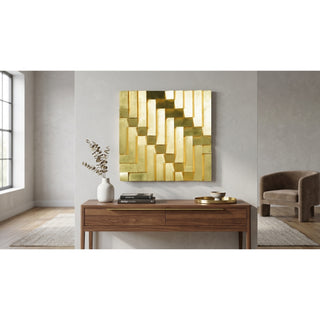 Abstract Golden Pine Wood Wall Art Décor